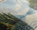 Deschambault Lake Framed Canvas Print, Lake House Decor, Panoramic Wall Art, Travel Poster, Modern Lake Painting, Nature Art
