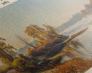 Lake Wapello Iowa Framed Canvas Print, Lake House Decor, Panoramic Wall Art, Travel Poster, Landscape Painting, Modern Art