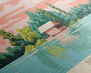 Banning Lake Indiana Framed Canvas Print, Panoramic Travel Poster, Midcentury Modern Wall Art, Pop Art, Bedroom Decor