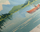 Echoing Lake Ontario Framed Canvas Print, Panoramic Art, Midcentury Modern, Pop Art, Bedroom Decor, Travel Poster, Lake View