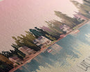 Lake Winfield Scott, Georgia Panoramic Wall Art Framed Canvas Print, Midcentury Modern, Pop Art, Home Decor, Travel Poster, Living Room Art