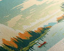 Lake Wingra, Wisconsin Panoramic Wall Art Framed Canvas Print, Midcentury Modern, Pop Art, Home Decor, Travel Poster, Bedroom Art