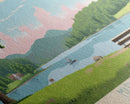 Mashapaug Lake, Connecticut Panoramic Wall Art Framed Canvas Print, Midcentury Modern, Pop Art, Home Decor, Travel Poster, Living Room Art