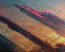 Cyberpunk Cityscape Dystopian City Futuristic Sunset Fine Art Print, Wall Art Print, Wall Décor, Wall Poster