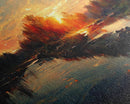 Lake Sunset Oil Painting On Canvas, Canvas Print, Ready to hang gallery wrapped nature canvas print, Lake Art, lake life oil painting style