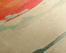 Large Red Sun Over River, Japanese Art Inspired by Ukiyo-e, Framed Canvas Print for Tall Skinny Wall Spaces