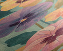 Skinny Art Delicate Pansies In Japanese Style Wood Block Print Soft Pastel Colors On Framed Canvas Print, Tall Art Ukiyo-e