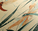 Two Dragonflies With Detailed Wings Hovering Near Bamboo, Skinny Art Tall Wall Art Framed Canvas Print Japanese Style Art