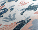 Swimming Sea Turtles with Coral, Tall Framed Canvas Print in Japanese Ukiyo-e Style Wall Art