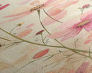 Delicate Pink Flowers with Tall Stems on a Subtle Beige Background Ukiyo-e Art Japanese Framed Canvas Print Skinny Tall Art