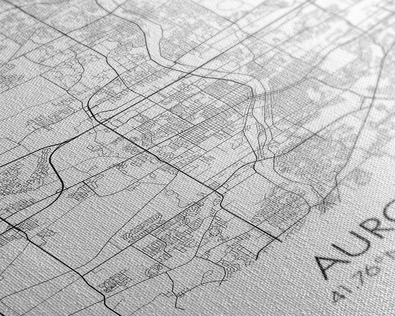 Aurora Street Map, Illinois Map, City Map Wall Art, Daughter Gift, Travel Map, Minimalist Art, Wall Art, Canvas Print, Canvas Wall Art