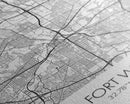 Fort Worth Street Map, Texas Map, City Map Art, Minimalist Art, Wall Art, Canvas Print, Travel Wall Art, Gifts For Women, Man Cave Décor