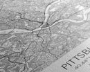 Pittsburgh Street Map, Pennsylvania Map, City Map Art, Minimalist Art, Wall Art, Canvas Print, Boys Room Wall Art, Aviation Gift, Travel Art