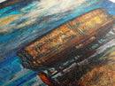 Western Wagon Abstract Canvas Print Rustic Wall Art Farmhouse Art Southwest Landscape Painting Moody Art
