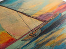 Sailboat at Sunset Framed Canvas Print, Nautical Painting, Coastal Wall Art, Seascape Painting, Nautical Decor, Gift Idea Her