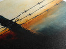 Barbed Wire watercolor, Canvas Print, rustic décor, landscape painting, moody art, southwest wall art, coastal landscape art, farmhouse art