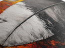 Feather Painting, whimsical art, black and white painting, abstract painting, moody art, colorful background, modern decor, Framed Canvas Print