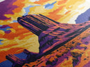 Monument Valley, desert painting, southwest wall art, mountain painting, boho art, panoramic art, Canvas Print, rustic wall art, cowboy gift