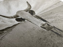 Longhorn, beach, western decor, rustic art, farmhouse art, extra wide art, above sofa art, panoramic painting, framed canvas print
