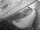 Canoe, lake, coastal cowgirl wall art, rustic decor, farmhouse art, panoramic art, horizontal wall art, extra wide art, framed canvas print