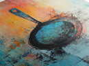 Abstract Frying Pan, kitchen art, food review kitchen art, rustic decor, geometric wall art, coffee wall art, Canvas Print