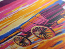 Sunset Wagon Art, pink orange wall art, Joshua tree art, rustic wall art, warm tones painting, framed canvas print, gift idea, extra wide art