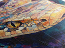 Moody Snake Art, Abstract Wildlife Painting, Colorful Serpent, Southwest Decor, Rustic Art, Framed Canvas Print, Unique Gift
