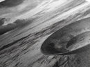 Beach bowl, wabi sabi wall art, coastal decor, moody art, minimalist art, black and white photography, framed canvas print, extra wide art