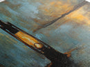 Lantern, rustic art, moody art, oil painting, long narrow wall art, extra wide art, above sofa art, Framed Canvas Print