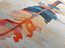 Colorful feather, native art, southwestern decor, rustic wall art, boho art, framed canvas print, extra wide art, tribal painting