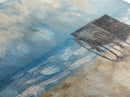 Western Wagon, desert art, cowboy decor, sunset painting, southwest wall art, extra wide panoramic art, framed canvas print