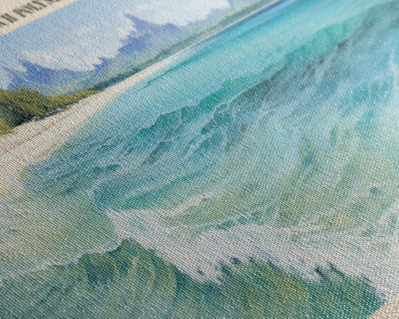 Bora Bora Travel Art Framed Canvas Print, COUNTRY Wall Decor, Home Decor, Travel Poster, Vintage Wall Art, Watercolor Painting