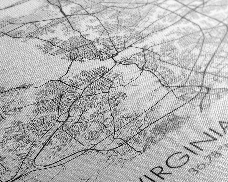 Virginia Beach Street Map, Virginia Map, City Map Print, Modern Wall Art, Wall Art, Canvas Print, Home Wall DÃ©cor Art, Moving Away Gift