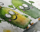 Goofy Pickle Art, Cute Pickle Cartoon Wall Art, Framed Canvas Print, Wild West Pickles, Funny Art, Funny Decor