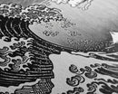 Black and White Wave Canvas Print, Hokusai Inspired Wall Art, Japanese Style Wall Art, Living Room Home Decor, Unique Wall Art