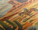 Desert Cowboy Riding Through Cactus - Framed Canvas Print, Western Landscape Art, Southwestern Wall Art for Home Decoration