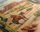 Cowboy Riding in Desert Landscape with Cacti - Framed Canvas Print, Western Art, Southwestern Decor, Desert Scene Wall Art for Home