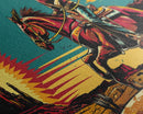 Cowboy Riding Through Desert, Southwestern Landscape Art, Framed Canvas Print, Boho Decor, Desert Art, Rustic Wall Art