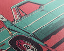 Cowgirl Leaning Against Classic Car in Pop Art Style, Vibrant Framed Canvas Print for Bedroom, Perfect Living Room Wall Art