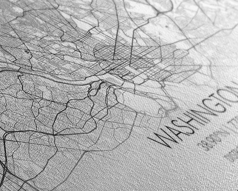 Washington City Map, District Of Columbia Art, Map Print, Modern Wall Art, Wall Art, Canvas Art, Home DÃ©cor Prints, Indie Room DÃ©cor