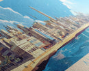 Panoramic Travel Poster al-Mansura, Egypt Canvas Print, al-Mansura, Egypt Painting, Egypt Art, al-Mansura Travel Art, Guest Room Painting