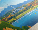 Canberra, Australia Panoramic Travel Poster Canvas Print, Canberra, Australia Painting, Australia Art, Canberra Travel Art, Guest Room Painting