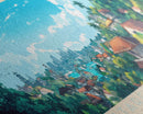Starfruit City, Indonesia Panoramic Travel Poster Canvas Print, Starfruit City, Indonesia Painting, Indonesia Art, Starfruit City Panoramic Travel Art, Travel Painting