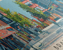 Brantford, Canada Panoramic Canvas Print, Brantford, Canada Painting, Canada Art, Brantford Travel Poster, Travel Art, Living Room Painting