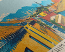 Chimalhuacan, Mexico Panoramic Canvas Print, Chimalhuacan, Mexico Painting, Mexico Art, Chimalhuacan Travel Poster, Travel Art, Living Room Painting