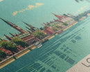 London, England Panoramic Canvas Print, London, England Painting, England Art, London Travel Poster, Travel Art, Guest Room Painting