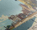 Newcastle, England Panoramic Canvas Print, Newcastle, England Painting, England Art, Newcastle Travel Poster, Travel Art, Living Room Painting