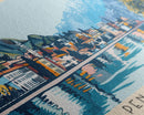 Penalolen, Chile Panoramic Canvas Print, Penalolen, Chile Painting, Chile Art, Penalolen Travel Poster, Travel Art, Guest Room Painting