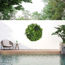 Slimline White Flowering Artificial Green Wall Disc 40in – White Frame – UV Resistant