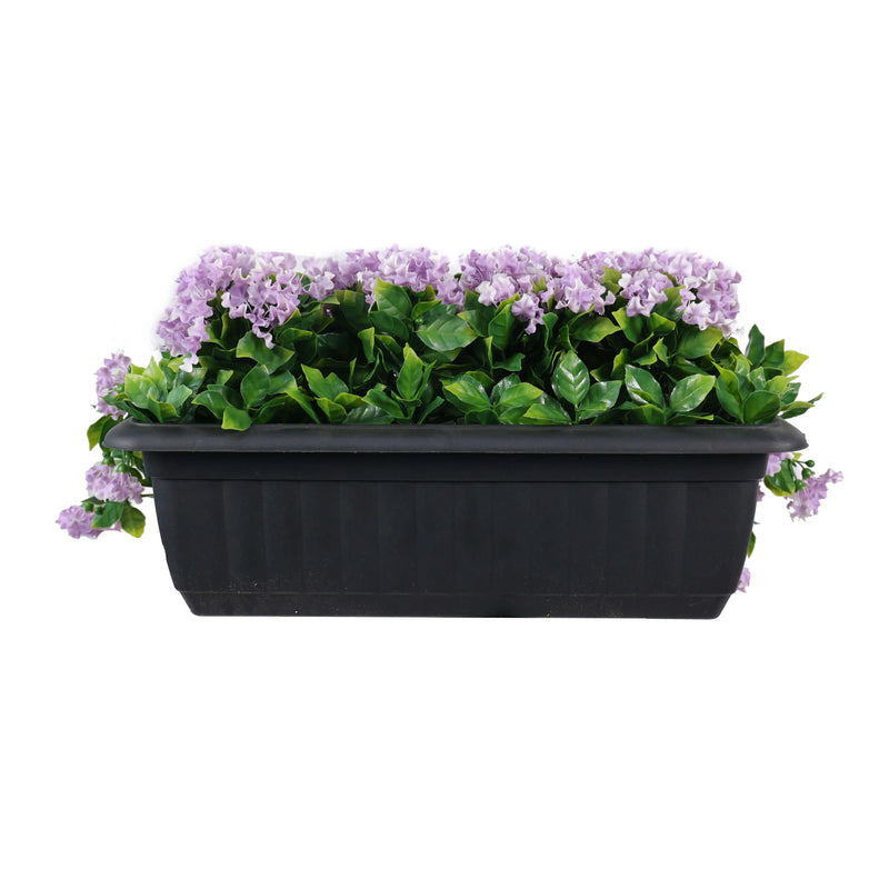 Artificial Window Box Planter – Draping Lilac Flowering (20×14in) – UV Resistant, photo 3 of 4